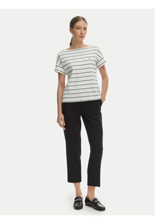 TOMMY HILFIGER - Tommy Hilfiger T-Shirt WW0WW49723 Écru Loose Fit. Kolor: kremowy. Materiał: bawełna