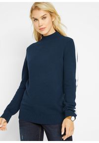 bonprix - Sweter z golfem. Typ kołnierza: golf. Kolor: niebieski #1