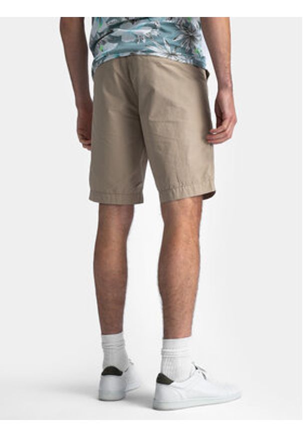 Petrol Industries Szorty materiałowe M-1040-SHO501 Beżowy Slim Fit. Kolor: beżowy. Materiał: bawełna