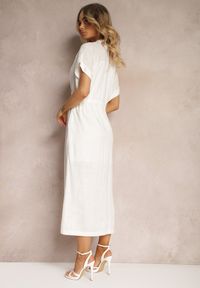 Renee - Biała Sukienka z Bawełny z Górą o Koszulowym Kroju Ściągana w Pasie Viklia. Okazja: na co dzień. Typ kołnierza: dekolt w kształcie V. Kolor: biały. Materiał: bawełna. Wzór: aplikacja. Typ sukienki: koszulowe. Styl: casual, elegancki #3