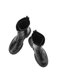 Big-Star - Czarne Botki Big Star Damskie Skórzane Ocieplane Obuwie. Okazja: na spacer. Kolor: czarny. Materiał: skóra ekologiczna, futro, syntetyk. Szerokość cholewki: normalna. Sezon: zima, jesień #3