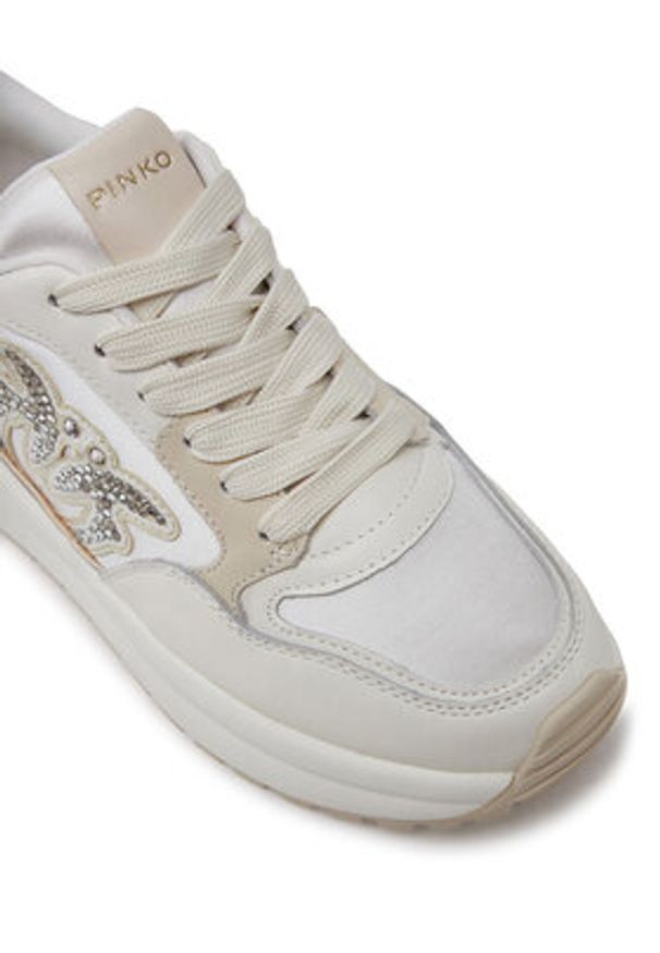 Pinko - PINKO Sneakersy Gem 07 SS0055 P073 Biały. Kolor: biały. Materiał: materiał