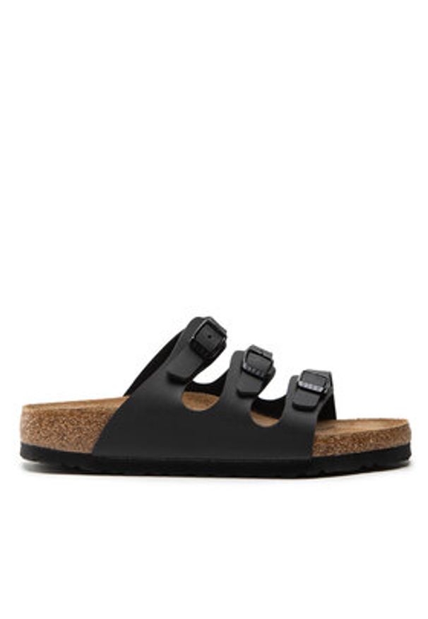 Birkenstock Klapki Florida 53013 Czarny. Kolor: czarny. Materiał: skóra
