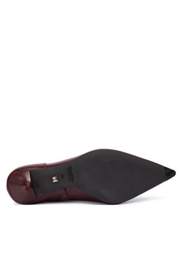 Max Mara Botki 2524796011600 Bordowy. Kolor: czerwony. Materiał: skóra