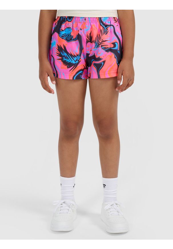 4f - 4F Spodenki plażowe boardshorty dziewczęce - multikolor 146/152 (10-12 lat). Okazja: na plażę. Kolor: wielokolorowy. Sezon: lato