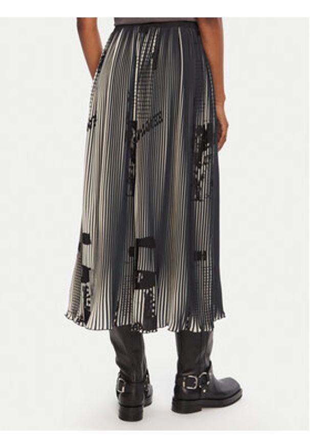 Desigual Spódnica plisowana Newspapers 25WWFW09 Czarny Regular Fit. Kolor: czarny. Materiał: syntetyk