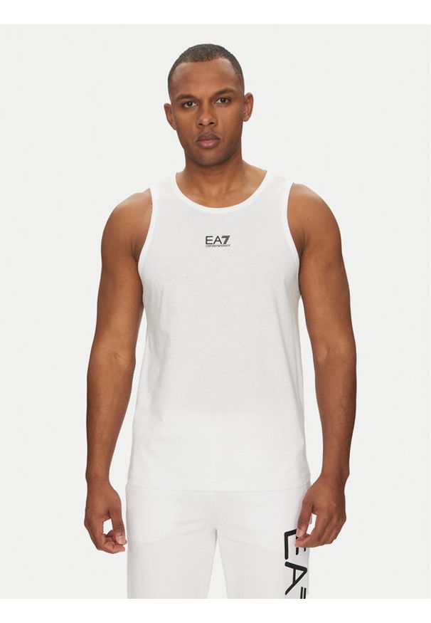 EA7 Emporio Armani Tank top 7M000295 AF10375 U0002 Biały Regular Fit. Kolor: biały. Materiał: bawełna
