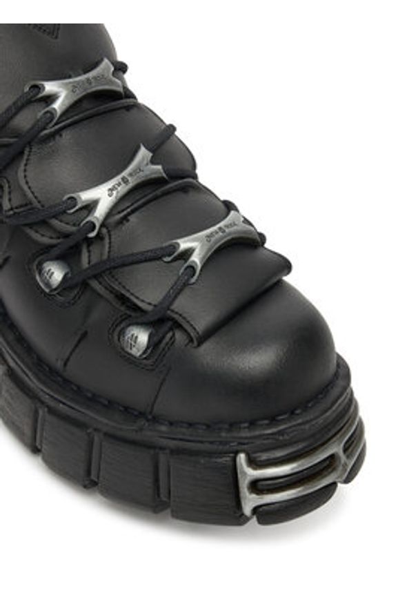 NEW ROCK Sneakersy M-106-VS1 Czarny. Kolor: czarny. Materiał: skóra