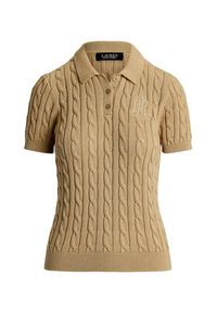Lauren Ralph Lauren - LAUREN RALPH LAUREN Sweter 200932224011 Beżowy Slim Fit. Kolor: beżowy. Materiał: bawełna #3