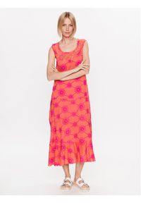 Iconique Sukienka letnia IC23 108 Pomarańczowy Regular Fit. Kolor: pomarańczowy. Materiał: bawełna. Sezon: lato #1