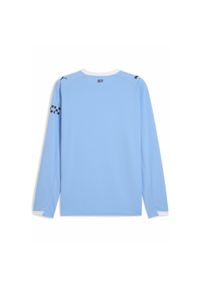 Puma - Męska koszulka domowa z długim rękawem Manchester City 25/26 PUMA. Kolor: biały, wielokolorowy, niebieski. Długość rękawa: długi rękaw. Długość: długie. Wzór: aplikacja, paski