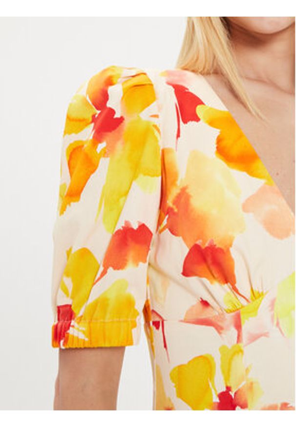 Morgan Sukienka letnia 241-RAMIN.F Żółty Slim Fit. Kolor: żółty. Materiał: bawełna. Sezon: lato