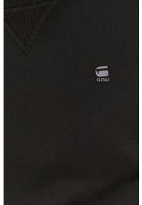 G-Star RAW - G-Star Raw bluza męska kolor czarny gładka. Okazja: na co dzień. Kolor: czarny. Materiał: poliester, dzianina. Wzór: gładki. Styl: casual #2