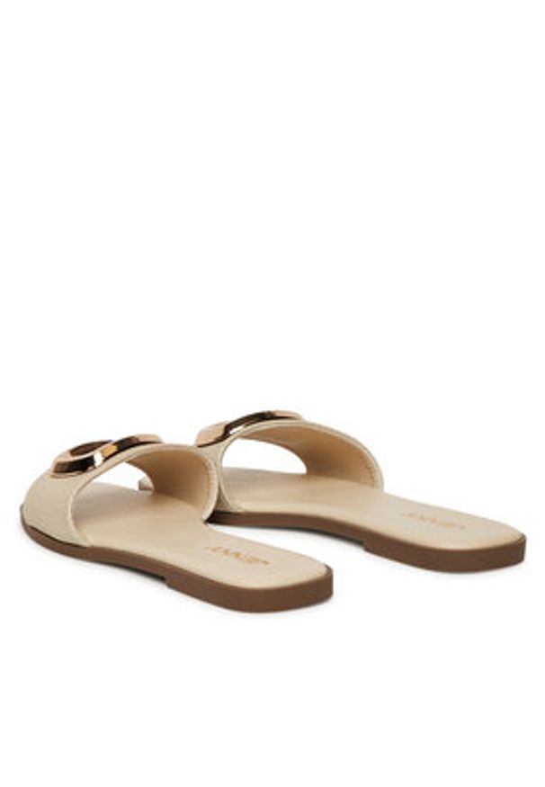 Jenny - JENNY Klapki 57B2048 Beżowy. Kolor: beżowy. Materiał: materiał