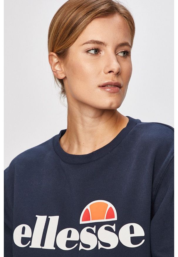 Ellesse Bluza damska kolor granatowy z nadrukiem. Okazja: na co dzień. Kolor: niebieski. Wzór: nadruk. Styl: casual