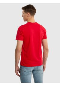 Big-Star - Koszulka męska bawełniana czerwona Basicer 603. Okazja: na co dzień. Kolor: czerwony. Materiał: bawełna. Styl: casual, elegancki #4