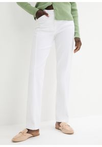 bonprix - Wygodne spodnie ze stretchem. Kolor: biały #1
