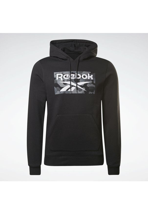 Bluza z kapturem Reebok Camo, Mężczyźni. Typ kołnierza: kaptur. Kolor: czarny. Materiał: bawełna, materiał