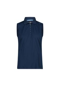 Damska koszulka polo bez rękawów CMP. Typ kołnierza: polo. Kolor: niebieski. Długość rękawa: bez rękawów #1