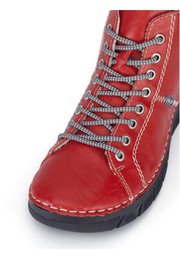 Rieker Trzewiki 55020-33 Czerwony. Kolor: czerwony. Materiał: skóra