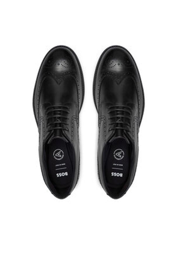 BOSS - Boss Półbuty Dressletic Derb bubr 50521227 Czarny. Kolor: czarny. Materiał: skóra