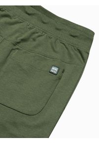 Ombre Clothing - Spodnie męskie dresowe joggery P952 - khaki - XXL. Kolor: brązowy. Materiał: dresówka #7