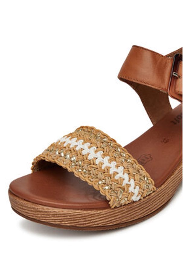 Remonte Sandały D0N58-22 Brązowy. Kolor: brązowy. Materiał: skóra