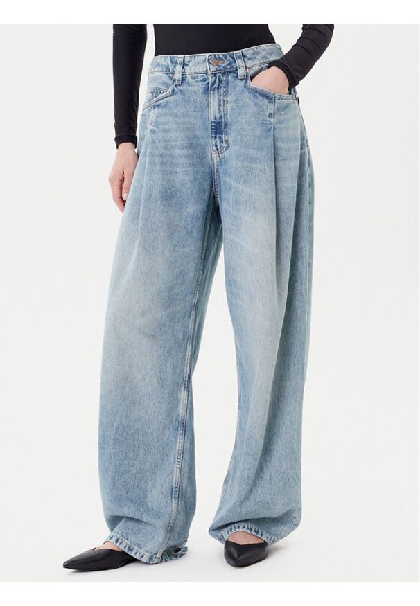 BOSS Jeansy C_Slouchy Pleated Mr 50542435 Niebieski Relaxed Fit. Kolor: niebieski