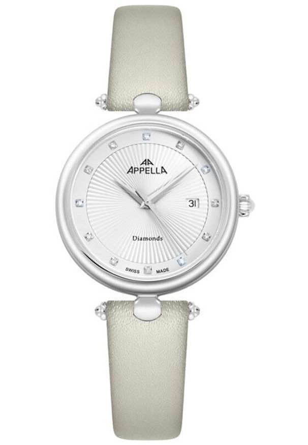 Acappella - Zegarek damski Appella L50002.5G43DQ szary. Kolor: szary