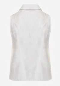 Born2be - Biała Wiskozowa Koszula Bez Rękawów w Stylu Boho z Haftem Viviebelle. Okazja: na co dzień. Kolor: biały. Materiał: wiskoza. Długość rękawa: bez rękawów. Wzór: haft. Styl: boho #2