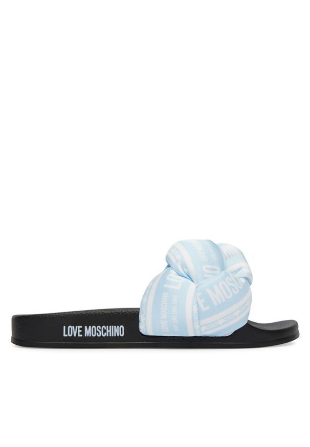 Love Moschino - LOVE MOSCHINO Klapki JA28312G0OIW370A Niebieski jasny. Kolor: niebieski. Materiał: materiał