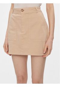 Pepe Jeans Spódnica mini Becky PL901091 Beżowy Slim Fit. Kolor: beżowy. Materiał: bawełna #1