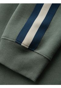 Ombre Clothing - Męskie dresowe spodnie z lampasami i ściągaczami na nogawkach – oliwkowe V2 OM-PASK-0258 - XXL. Kolor: oliwkowy. Materiał: dresówka. Wzór: aplikacja, kolorowy. Styl: retro, elegancki #10