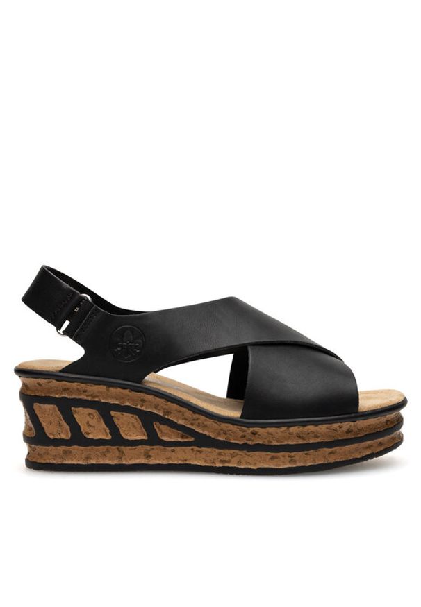 Rieker Sandały 68189-00 Czarny. Kolor: czarny. Materiał: syntetyk