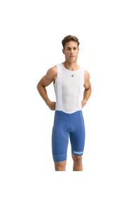 SIROKO - Spodenki rowerowe z szelkami męskie BX Umbrail. Kolor: niebieski, wielokolorowy, biały. Materiał: nylon. Długość: długie. Sport: kolarstwo