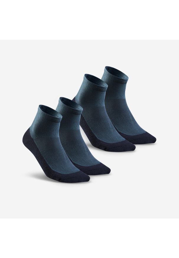 quechua - Skarpety turystyczne Quechua Hike 50 Mid x 2 pary. Kolor: wielokolorowy, niebieski, szary. Materiał: poliamid, bawełna, elastan. Sport: turystyka piesza