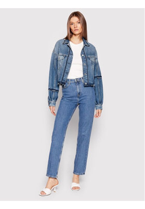 Pepe Jeans Kurtka jeansowa Sage Reclaim PL402062 Niebieski Relaxed Fit. Kolor: niebieski. Materiał: bawełna