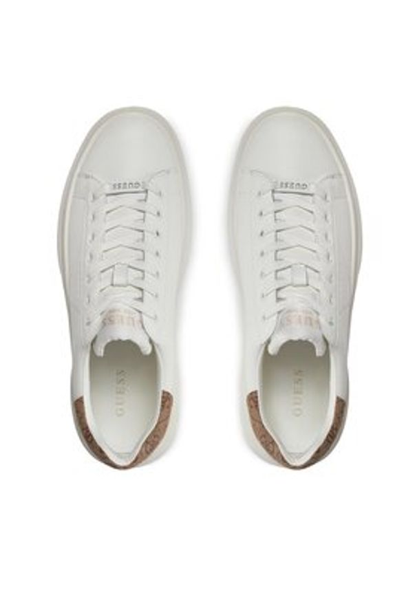 Guess Sneakersy Elba FMPVIB LEA12 Biały. Kolor: biały. Materiał: skóra