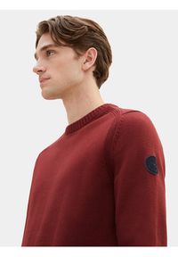 Tom Tailor Sweter 1038246 Bordowy Regular Fit. Kolor: czerwony. Materiał: bawełna #4