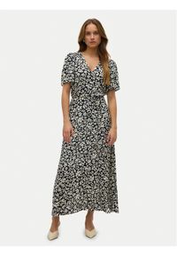 Vero Moda Sukienka letnia Alba 10330301 Czarny Regular Fit. Kolor: czarny. Materiał: wiskoza. Sezon: lato