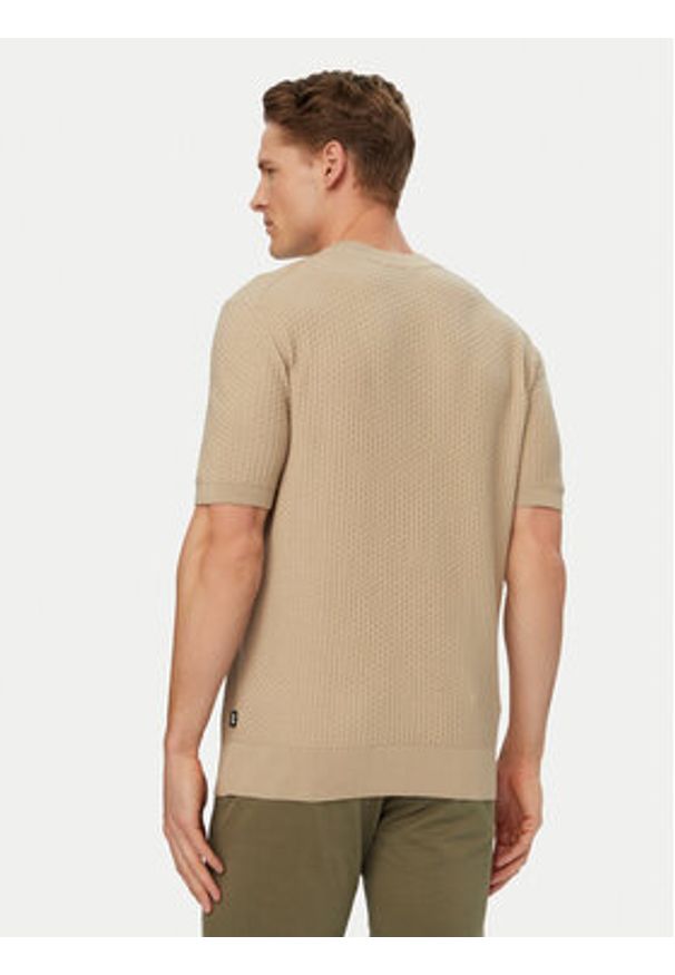 BOSS Sweter H-Nilton 50560468 Beżowy jasny Regular Fit. Kolor: beżowy. Materiał: bawełna