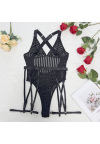 Intica - Body z dużym dekoltem na wieczorne wyjścia Arbana. Kolor: czarny. Materiał: tkanina #1