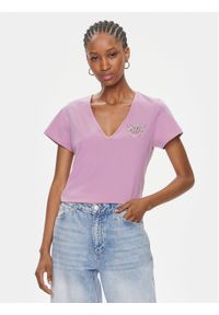 Pinko T-Shirt Turbato 100372 A1R7 Różowy Regular Fit. Kolor: różowy. Materiał: bawełna #1