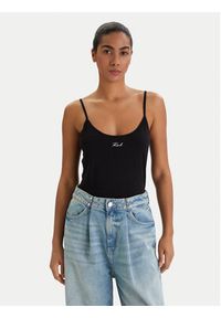 Karl Lagerfeld - KARL LAGERFELD Komplet topów B1W47021 Czarny Slim Fit. Typ kołnierza: dekolt w karo. Kolor: czarny. Materiał: bawełna #6