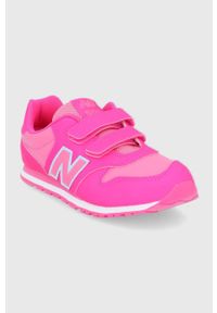 New Balance Buty dziecięce PV500WNP kolor różowy. Nosek buta: okrągły. Zapięcie: rzepy. Kolor: różowy. Materiał: guma #2