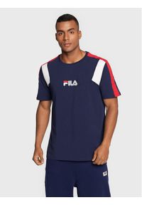 Fila T-Shirt Bormio FAM0175 Granatowy Regular Fit. Kolor: niebieski. Materiał: bawełna