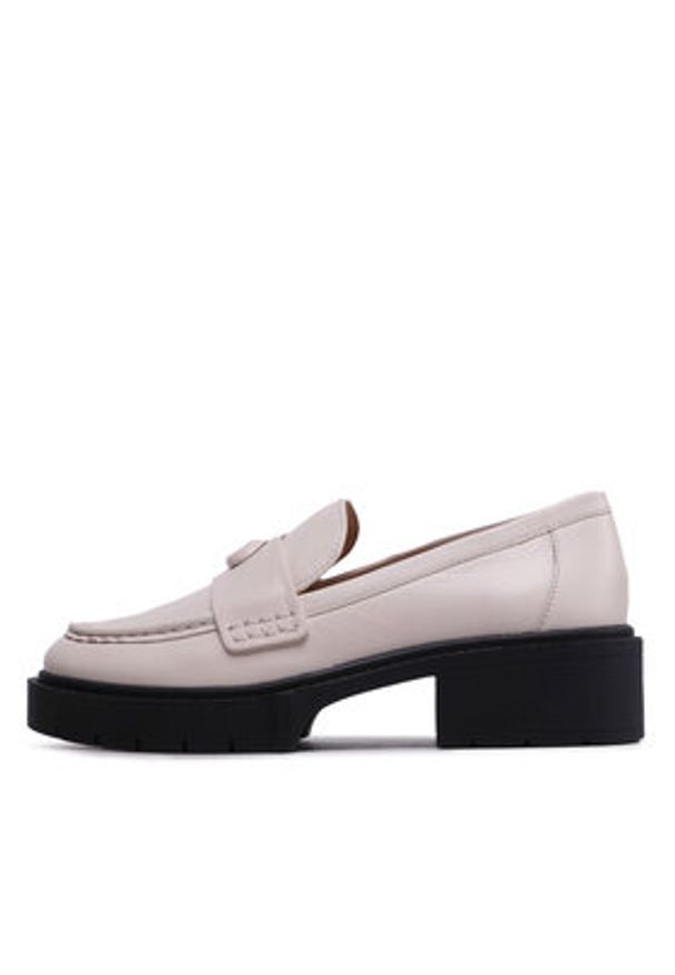Coach Loafersy Leah CB990 Beżowy. Kolor: beżowy. Materiał: skóra