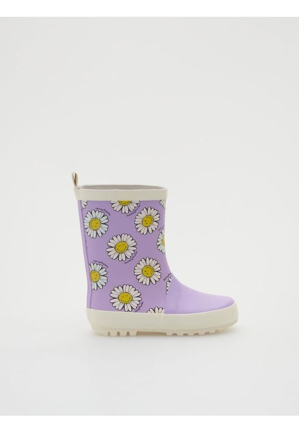 Reserved - Kalosze zmieniające kolor SmileyWorld® - lawendowy. Kolor: fioletowy. Materiał: materiał. Wzór: kolorowy. Styl: klasyczny