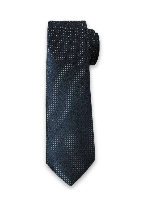 Oryginalny Krawat Męski w Drobny Wzorek - 6 cm - Alties, Atramentowy. Kolor: niebieski. Materiał: tkanina. Styl: klasyczny, wizytowy, elegancki