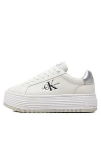 Calvin Klein Jeans Sneakersy Bold Platf Low Lace Lth Ml Mtl YW0YW01516 Biały. Kolor: biały. Materiał: skóra #6